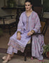 Trendy Pakistani Style Salwar Kameez Pastel Purple Linen Pant Straight Close-up View